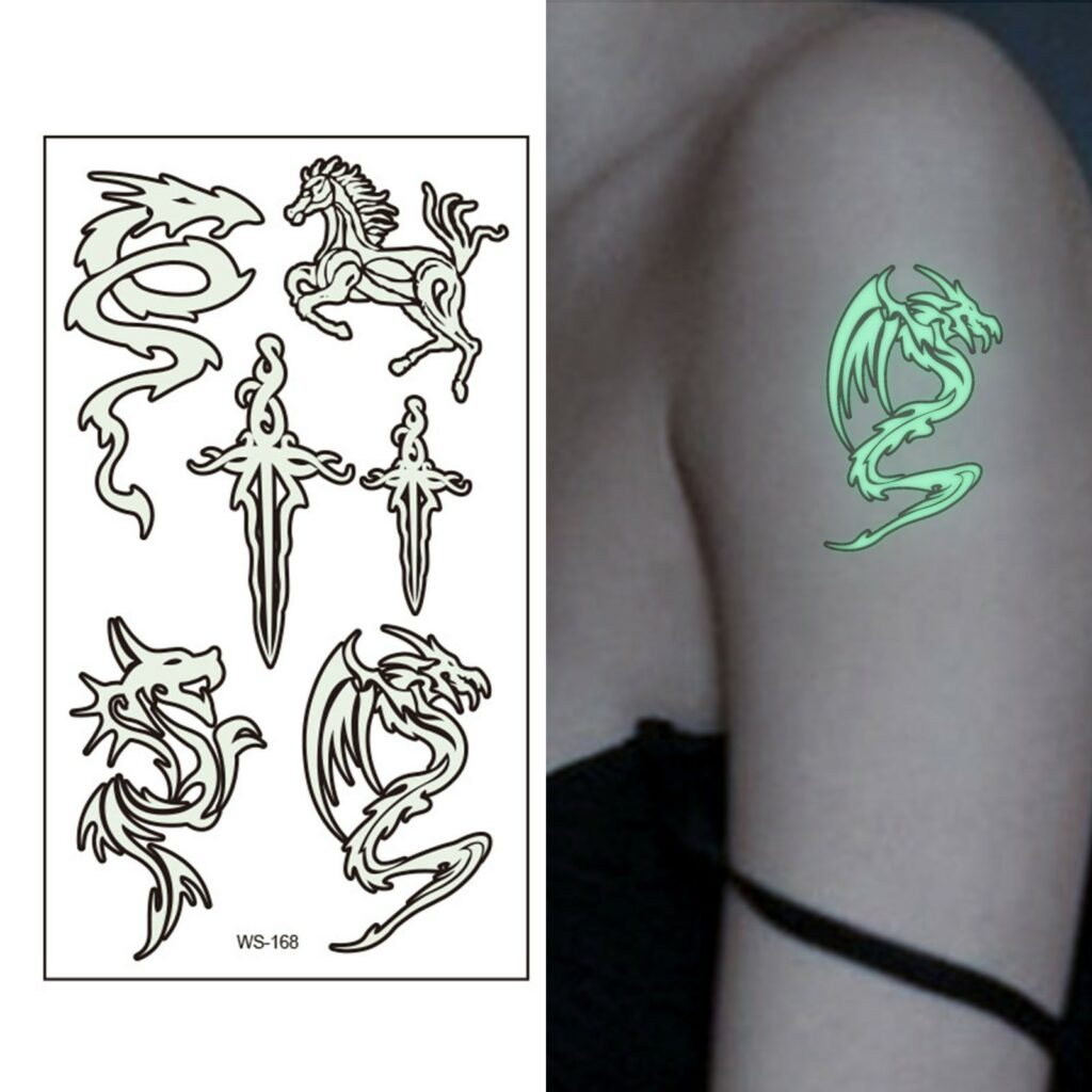 glow in the dark tijdelijke tattoo eigen ontwerp